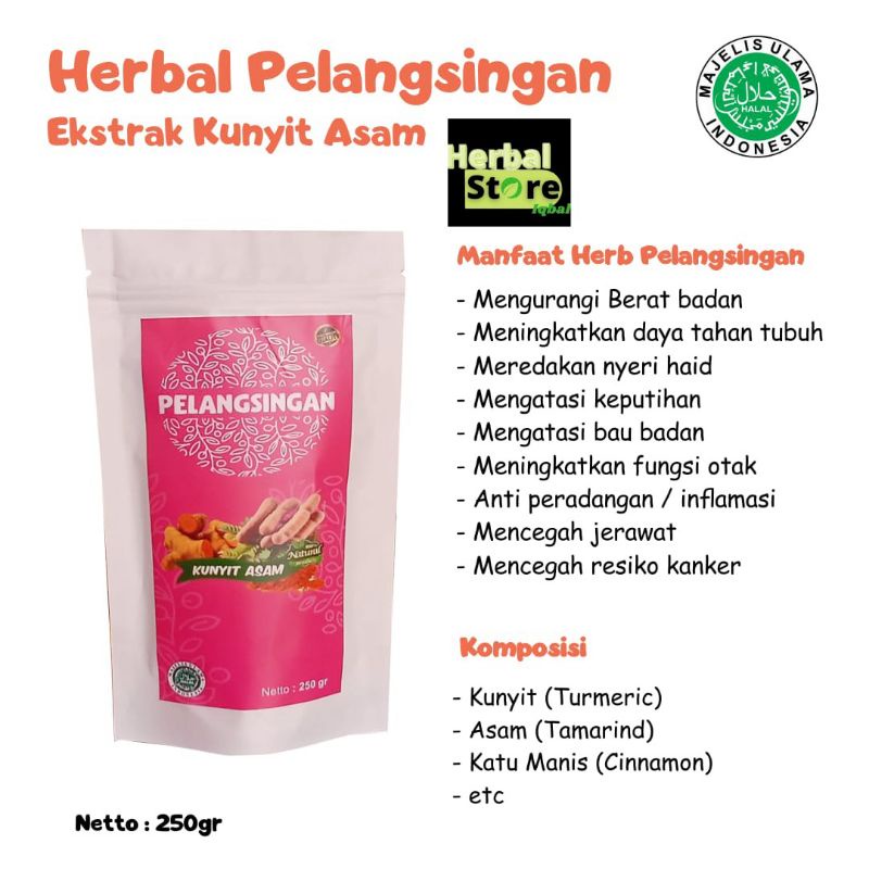 

PROMO HERBAL JAMU PELANGSINGAN ekstrak kunyit asam seduh 250 gr