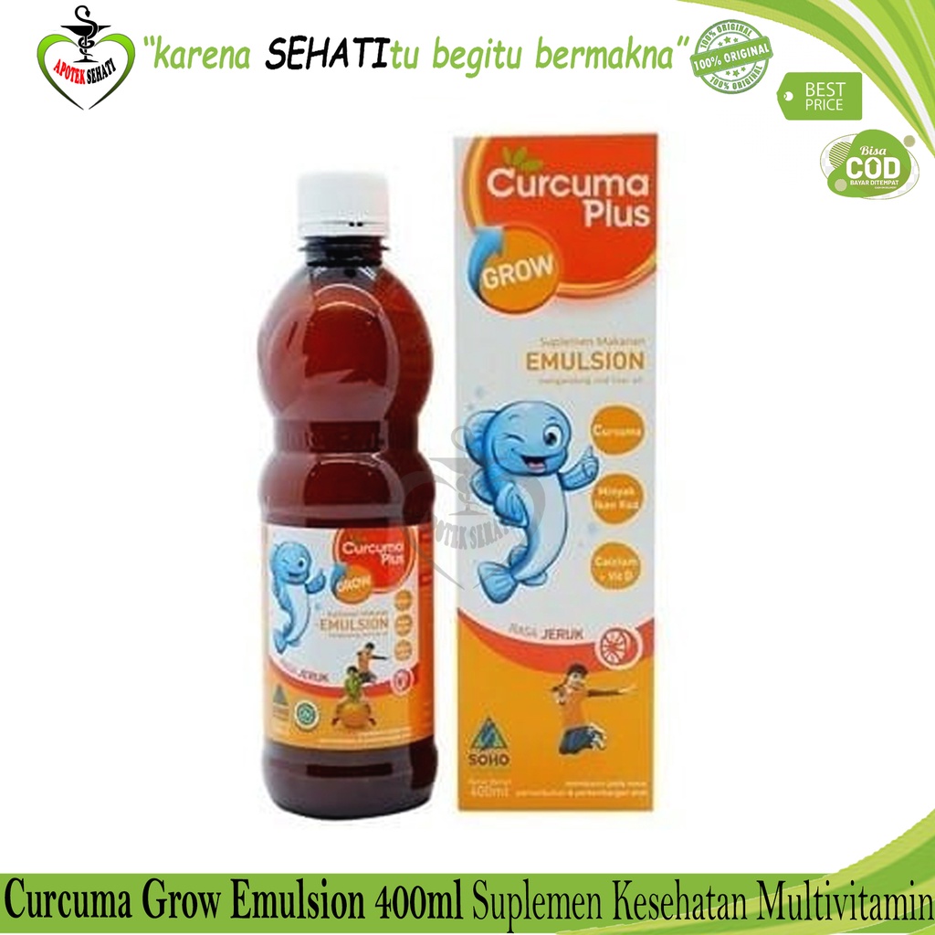 Curcuma Plus Grow Emulsion Rasa Jeruk Sirup 400 ml Suplemen Makanan