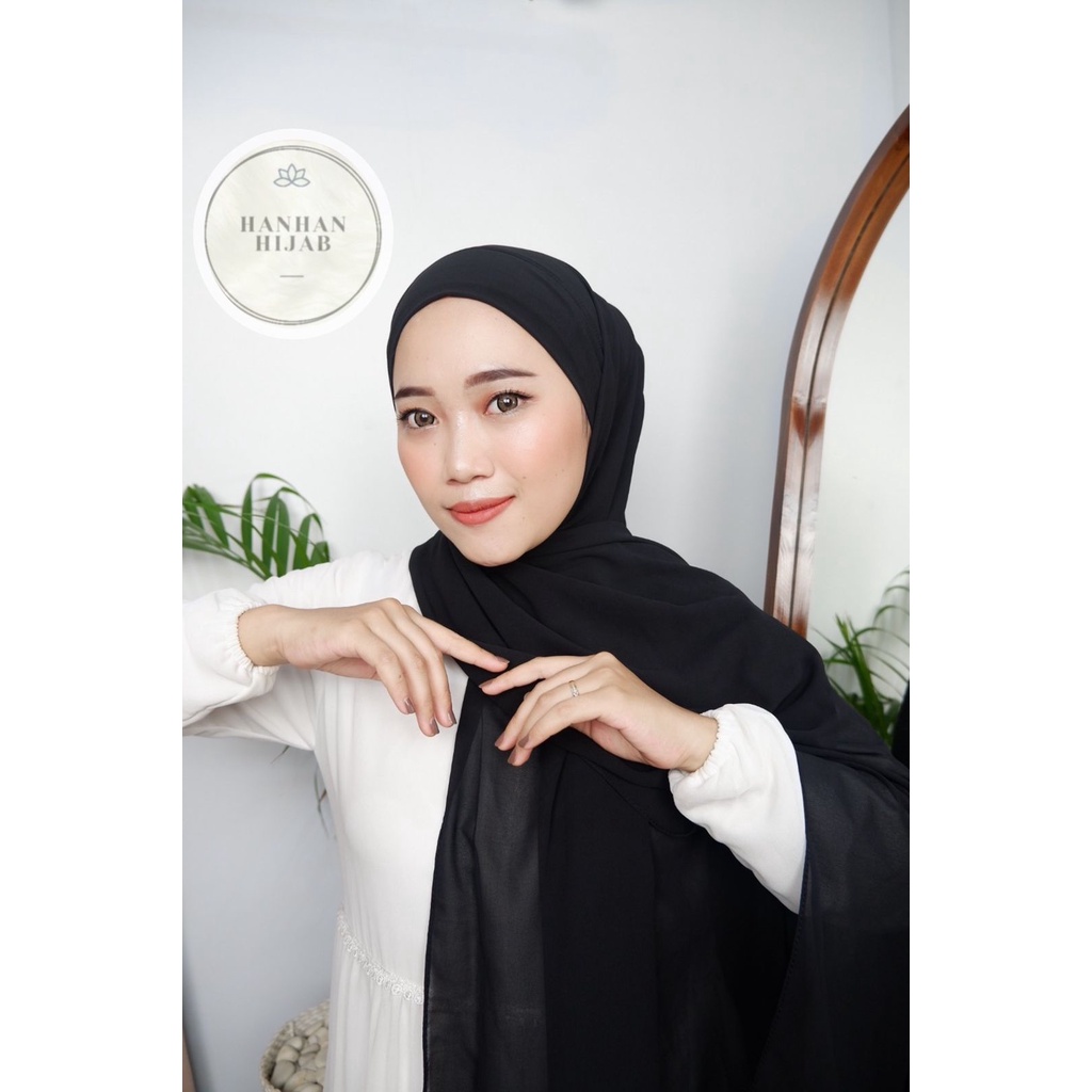 𝗛𝗮𝗻𝗵𝗮𝗻 𝗛𝗶𝗷𝗮𝗯 - (100K Get 4) Pashmina Instan Tali Malaysia Ceruty Babydoll