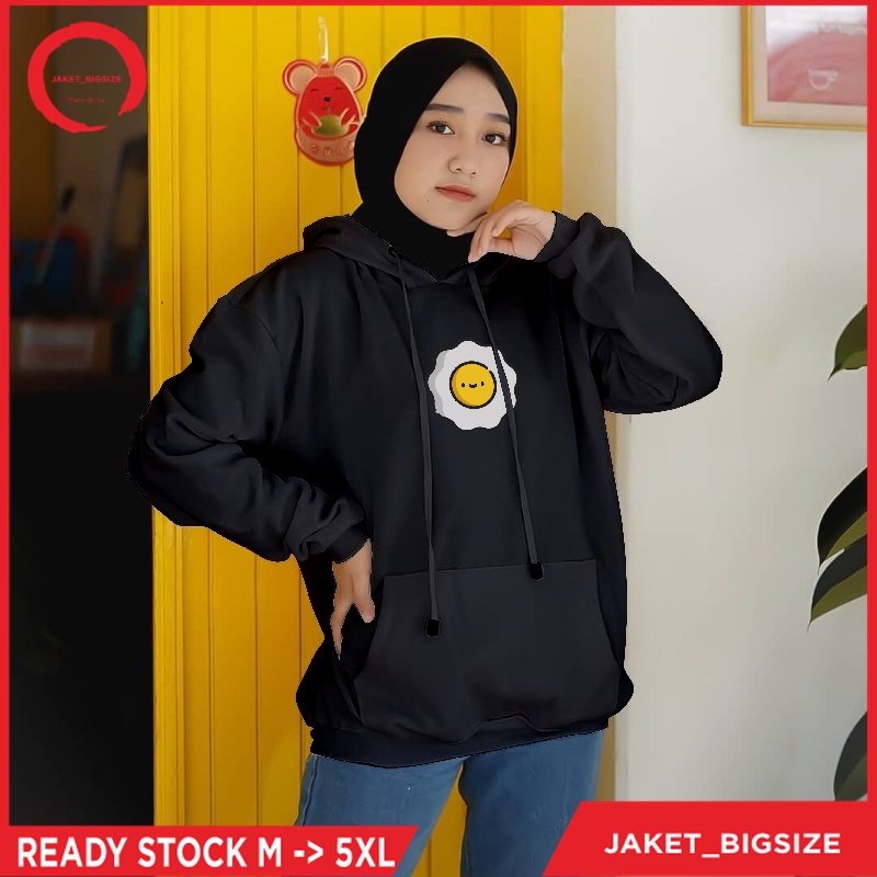 Jaket Hoodie Hodie egg simple aesthetic jumbo oversize bigsize pria wanita ukuran m l xl xxl xxxl xxxxl xxxxxl