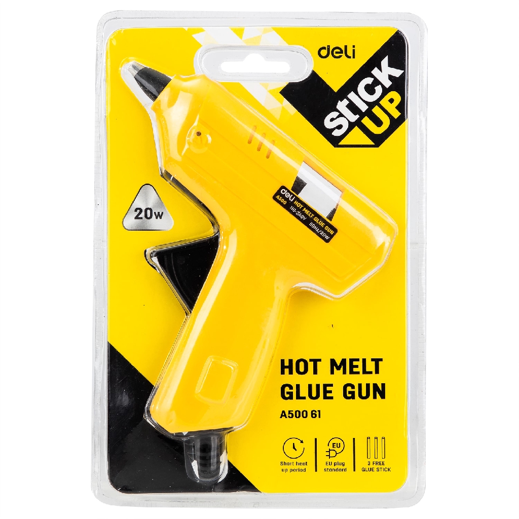 HAPPY TIME DELI LEM TEMBAK HOT MELT GLUE GUN STICK UP 20 WATT WARNA KUNING REFILL ISI ULANG EA50061 EA29812