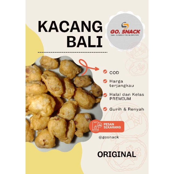 

Cemilan KACANG BALI SPESIAL enak dan renyah jajanan kering kiloan gosnack
