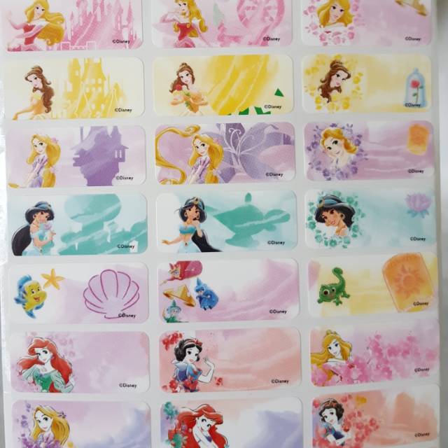 

Label nama ORI disney princess size M dan L