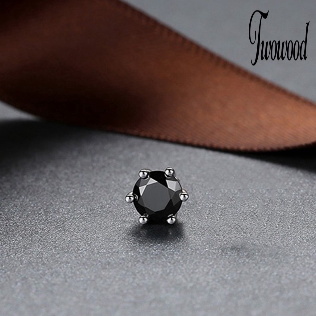 1 Pasang Anting Magnet Tanpa Tindik Bahan Cubic Zirconia Untuk Unisex