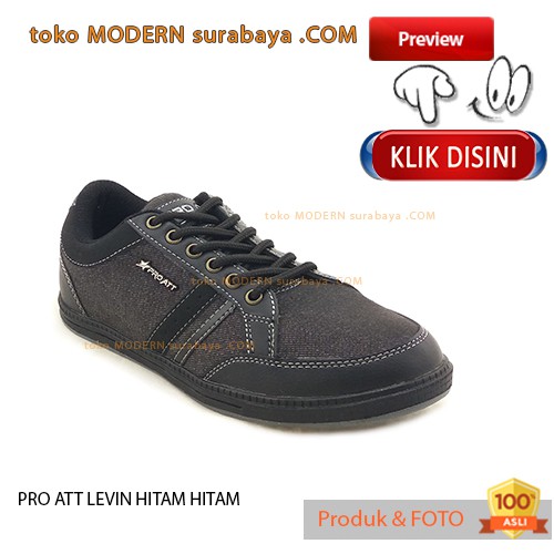 PRO ATT LEVIN HITAM HITAM sepatu sekolah kets casual sneakers