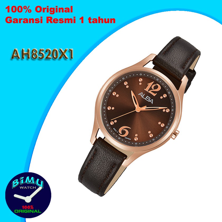 PROMO Alba Ladies AH8520X1 Brown Leather Strap - Jam Wanita AH8520