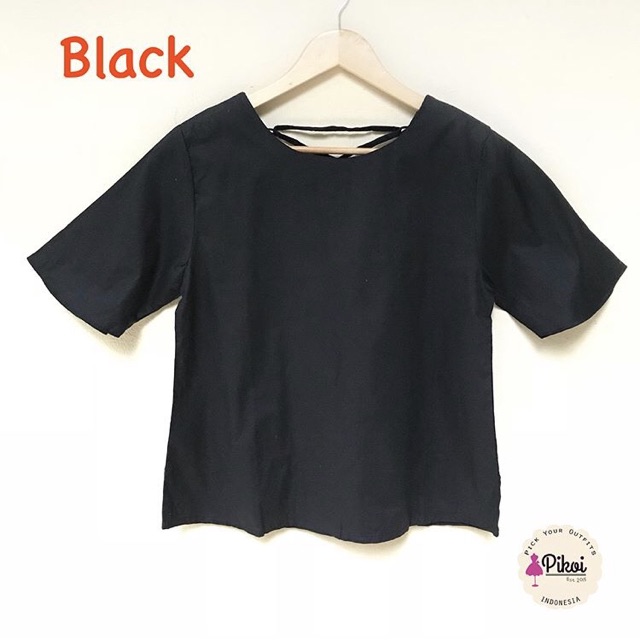 Blouse katun cewek / baju katun murah / baju korea murah / blouse kantor / blouse hitam murah / 1165