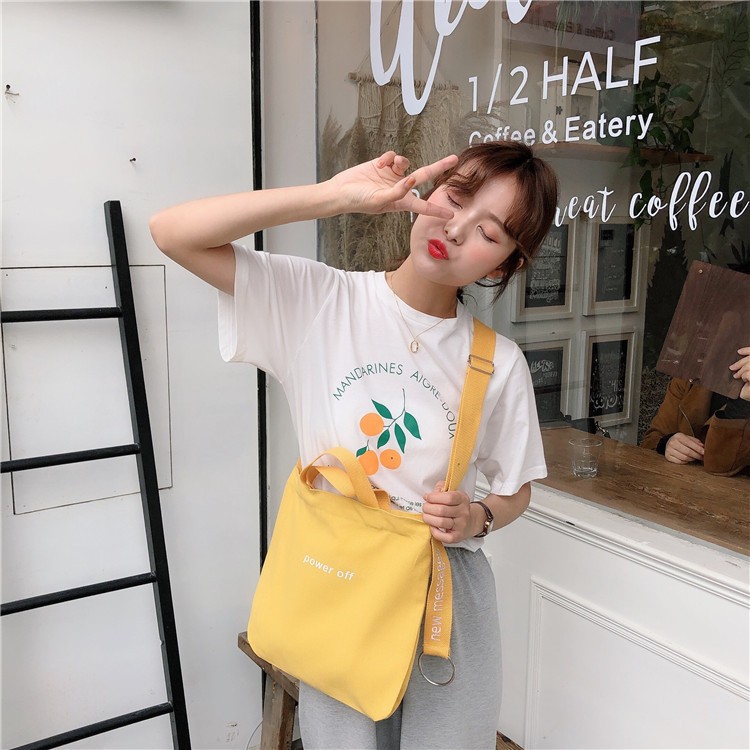 TC-55 tas kanvas canvas kampus wanita selempang import jepang korea
