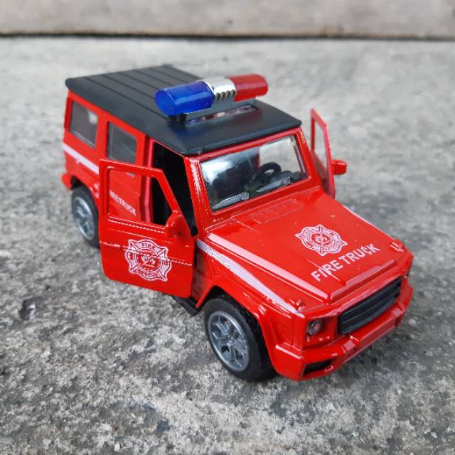 Diecast Mobil Jeep Damkar Alloy - Miniatur Car Fire Koleksi Mainan