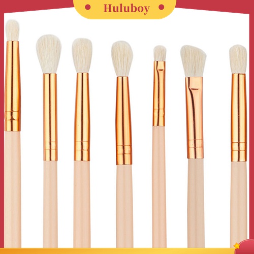 Huluboy Huluboy♡ 12pcs / Set Brush Kosmetik / Makeup Bulu Wol Gagang Kayu Untuk Foundation, Bedak, Eyeshadow, Eyeliner