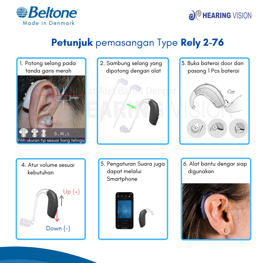 Alat Bantu Dengar Beltone - Rely 2 76 Medium Power (Hearing Aid)