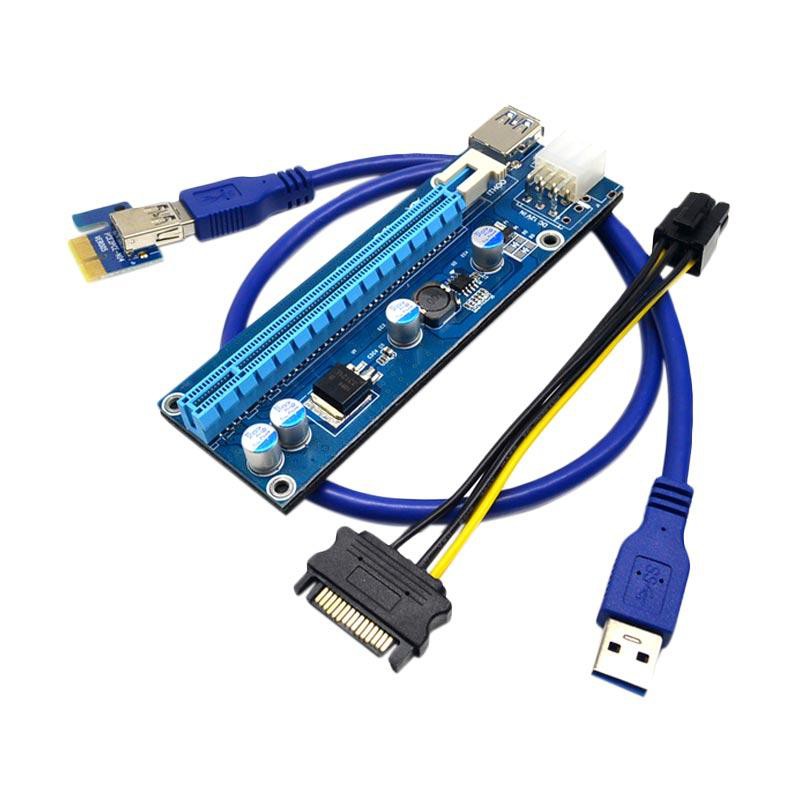 Pci express x1 to x16 riser 007c adapter with usb 3.0 6 pin sata for vga external mining pcie