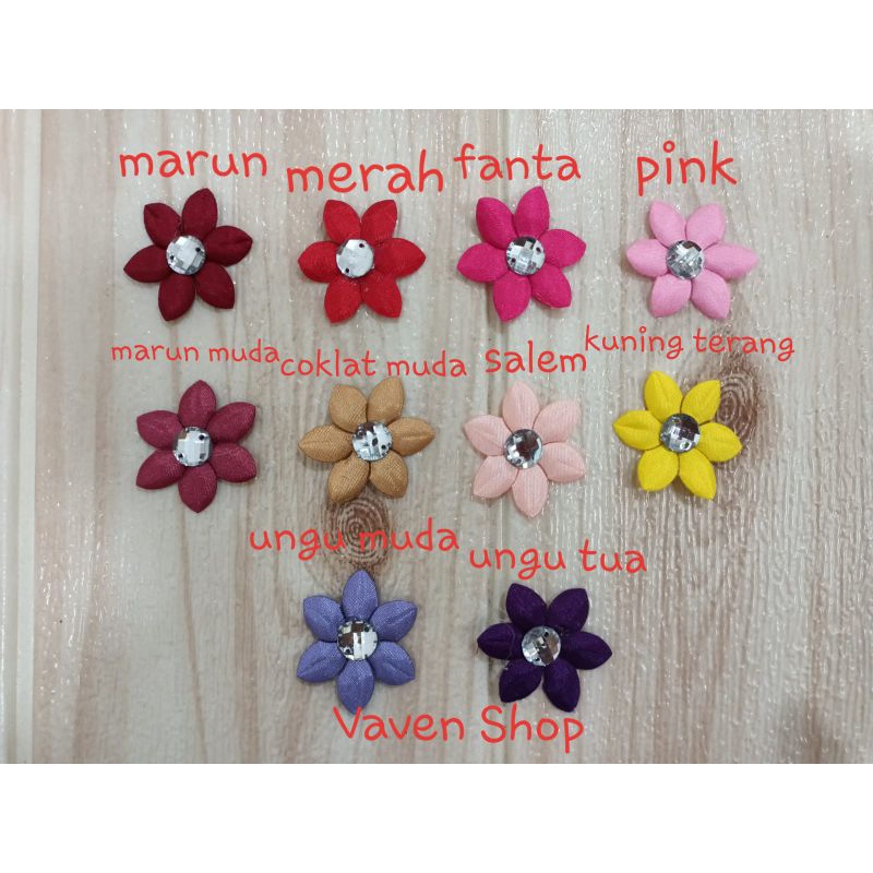 Aplikasi Bunga Melati Mote 3,5 cm per 12 pcs