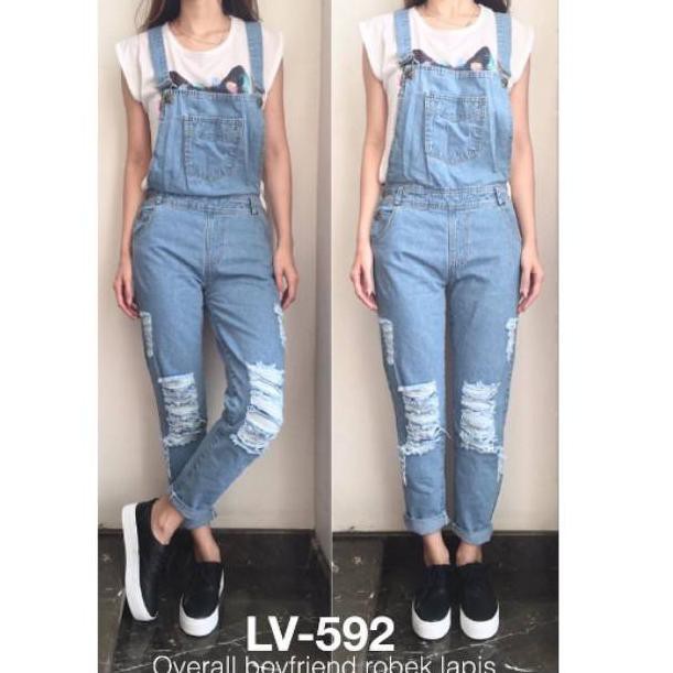 Premium.. CELANA PANJANG OVERAL RIPPED TIDAK TEMBUS. 3 WARNA . CELANA MONYET MURAH . JEANS RIPPED MU