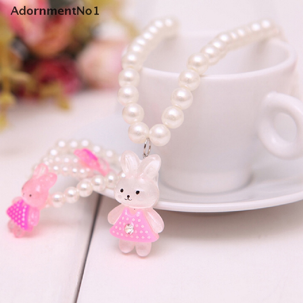 [AdornmentNo1] Children Girls Princess Baby Beads Necklace&amp;Bracelet&amp;Ring Set Jewelry Gift [new]