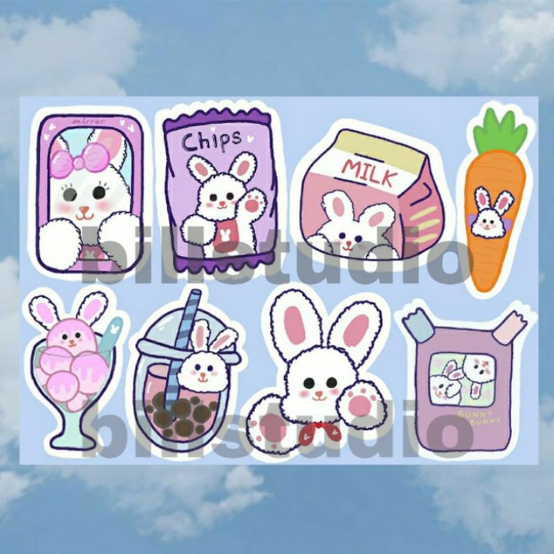 

Stickers cute bunny 8 pcs #1 Sticker rabbit Sticker set phone Sticker aesthetic