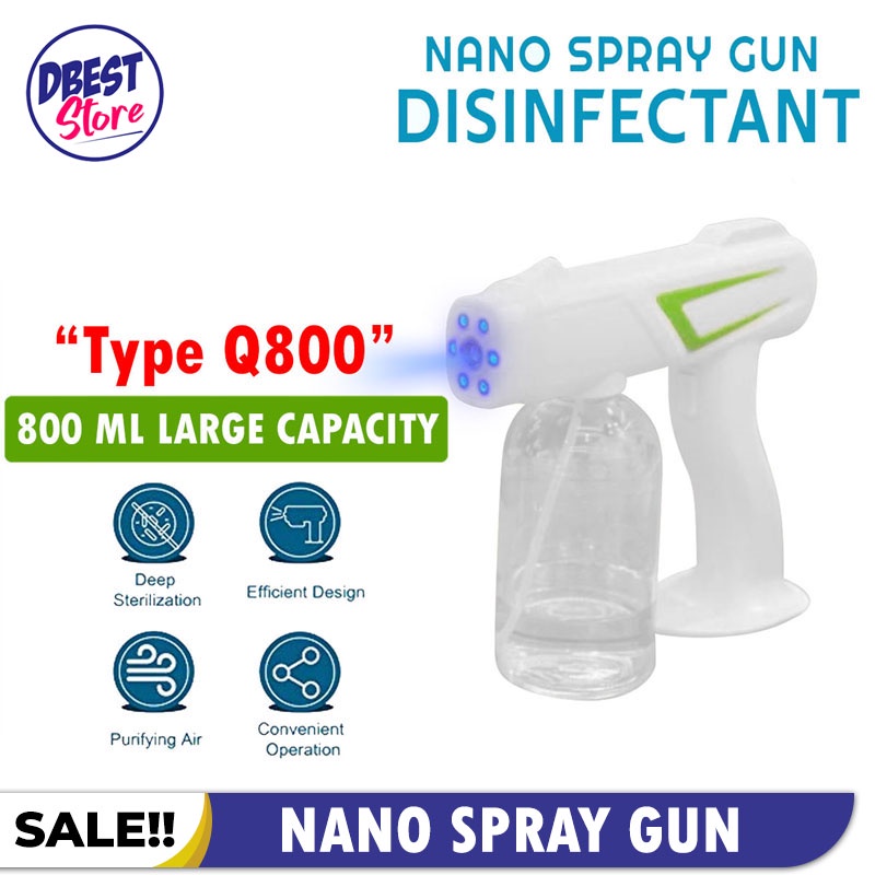 DBEST - MURAH - Tabung 800ml Fogging Machine Wireless Disinfection Blue Light / Nano Spray Gun UV Disinfektan/BISA COD