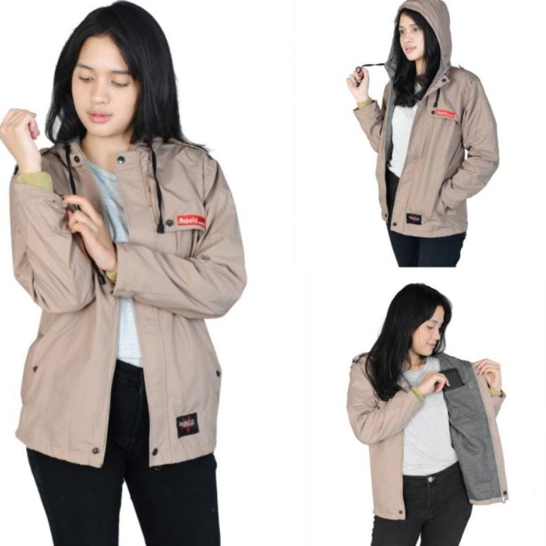 JAKET PARKA WANITA SEMI PARKA CEWEK BLAZER WATERPROOF ORIGINAL REBEL ID - SANDANGMAS MULYA ‣ BPD.948