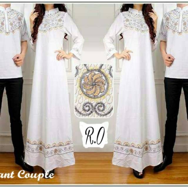 ELEGANT CP putih Bordir Couple set pasangan muslim