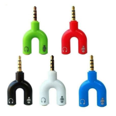 Konektor jack 3.5mm Male to 2 Female 3.5 audio mic U Y Splitter for headset earphone - Connector