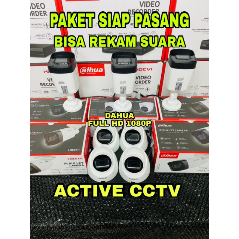 paket camera cctv 7 kamera dahua 2mp audio built in mic 1080p 8 channel ch bisa rekam suara 8ch