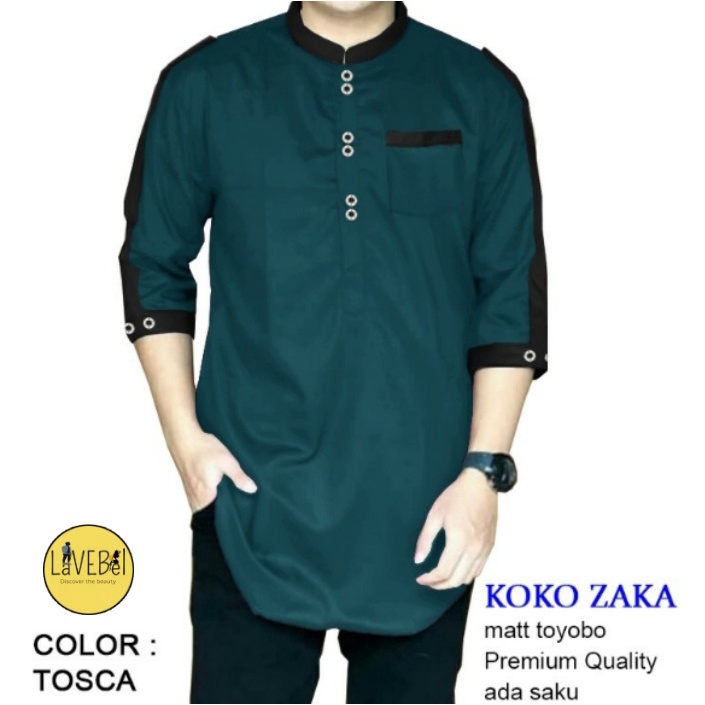 LVB Baju Koko ZAKA /TERBARU 2021/Qurta Tojiro/Koko Lengan 3/4/Baju Muslimin Jumbo/Atasan Muslim Pria/GRATIS ONGKIR CASHBACK COD/ LAVEBEL