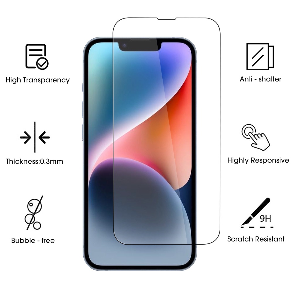 Pelindung Layar Tempered Glass HD Anti Sidik Jari Untuk Iphone 14 14 Plus 14 Pro 14 Pro Max