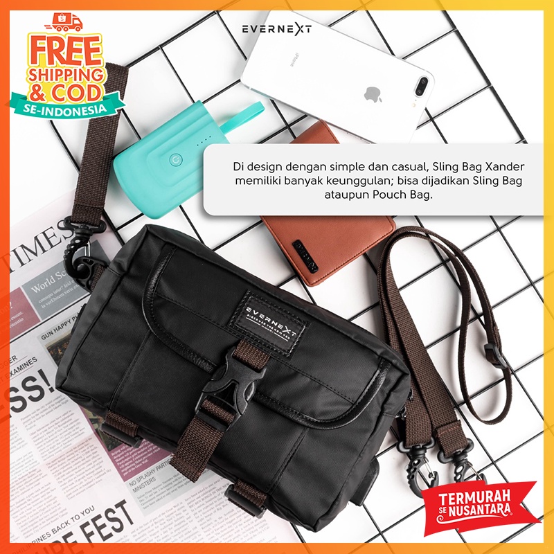 Tas Tangan Pria Xander Tas Clutch Bag Anti Air 2 in 1 bisa Selempang Premium Pria Wanita Kerja kantor Kuliah Casual Jalan Penyimpanan Cowok Cewek