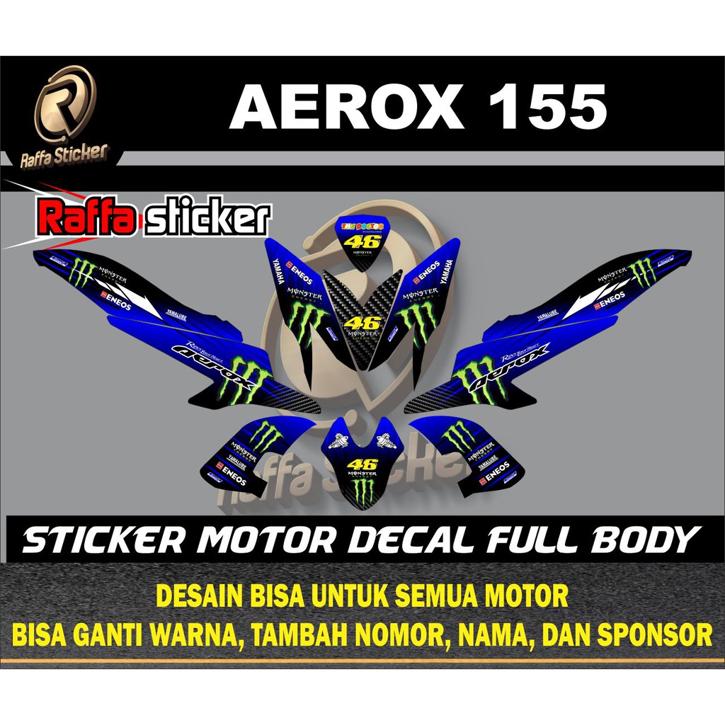 Decal Aerox 155 Full Body Stiker Aerox 155 Full Body Sticker decal full body Motogp Monster