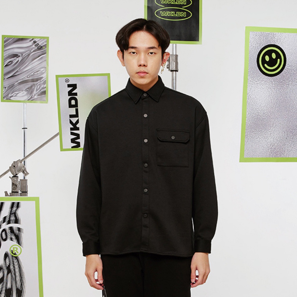 WILL-K LONDON "WKLDN" Shacket Jacket in Black