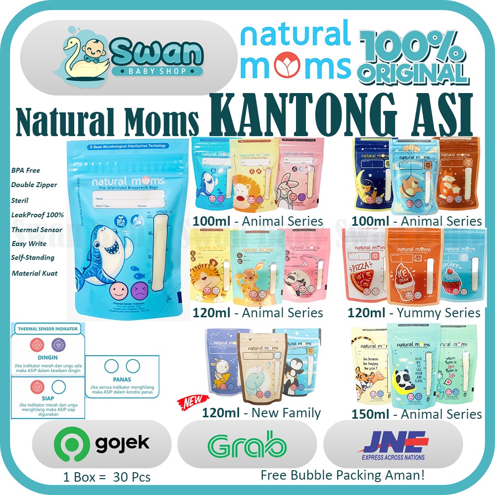 Natural Mom Kantong ASI Isi 30 Pcs / Breastmilk Storage Bag / Natural Moms