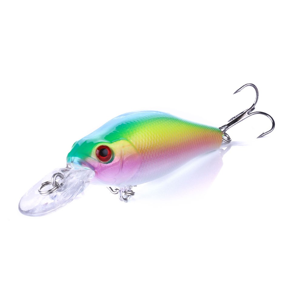 HENGJIA 1Pcs Umpan Crankbait Pancing 7CM/8.1G Swimbait Minnow Bass Ikan Fishing Lure Topwater Tackle