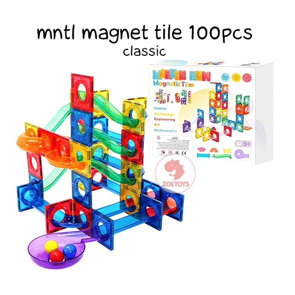 Zoetoys MNTL Magnet Tile 100pcs Marble Run | Cari Kado Edukasi Edu Toys Natal