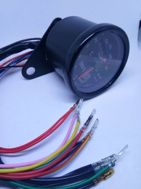 SPEEDOMETER KILOMETER CUSTOM HITAM VARIASI GEAR - GIGI LED MOTOR UNIVERSAL