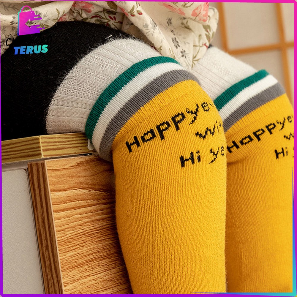 CT P209 Kaos Kaki Panjang Bayi Motif Garis Anak Perempuan dan Laki Laki Kaus Kaki Bayi Anti Slip Baby Long Tube Socks Kids