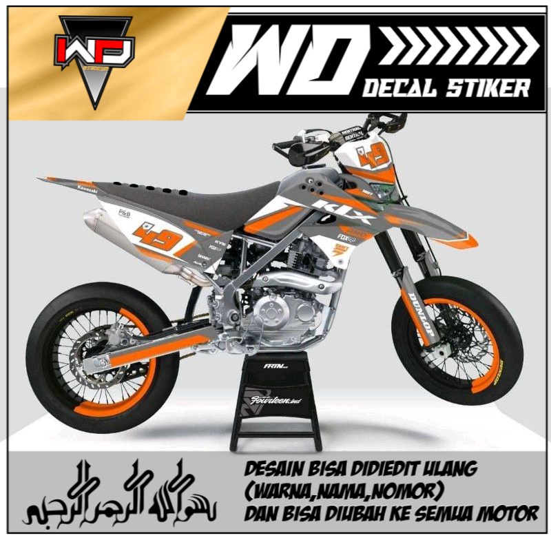 Dekal klx lama motif oren keren