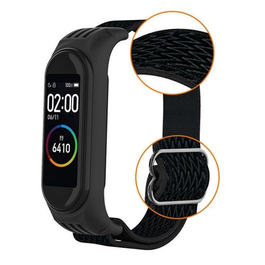 Xiaomi Mi Band 7 6 5 4 3 Strap Nylon Sport Loop with Buckle for Women and Men Soft Breathable Bracelet