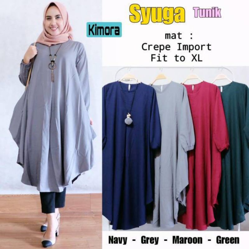 Syuga tunik pakaian wanita fashion muslim