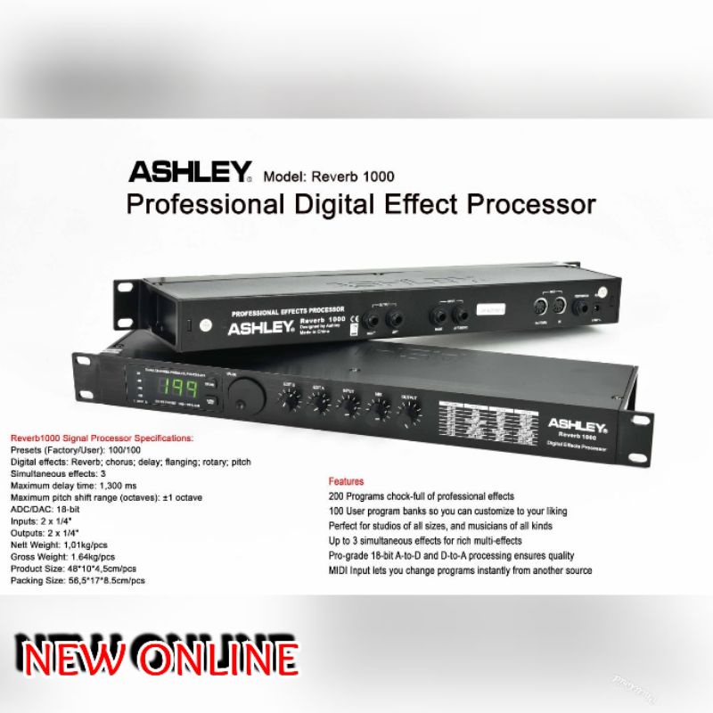 EFECT VOKAL ASHLEY REVERB 1000 ORIGINAL ASHLEY