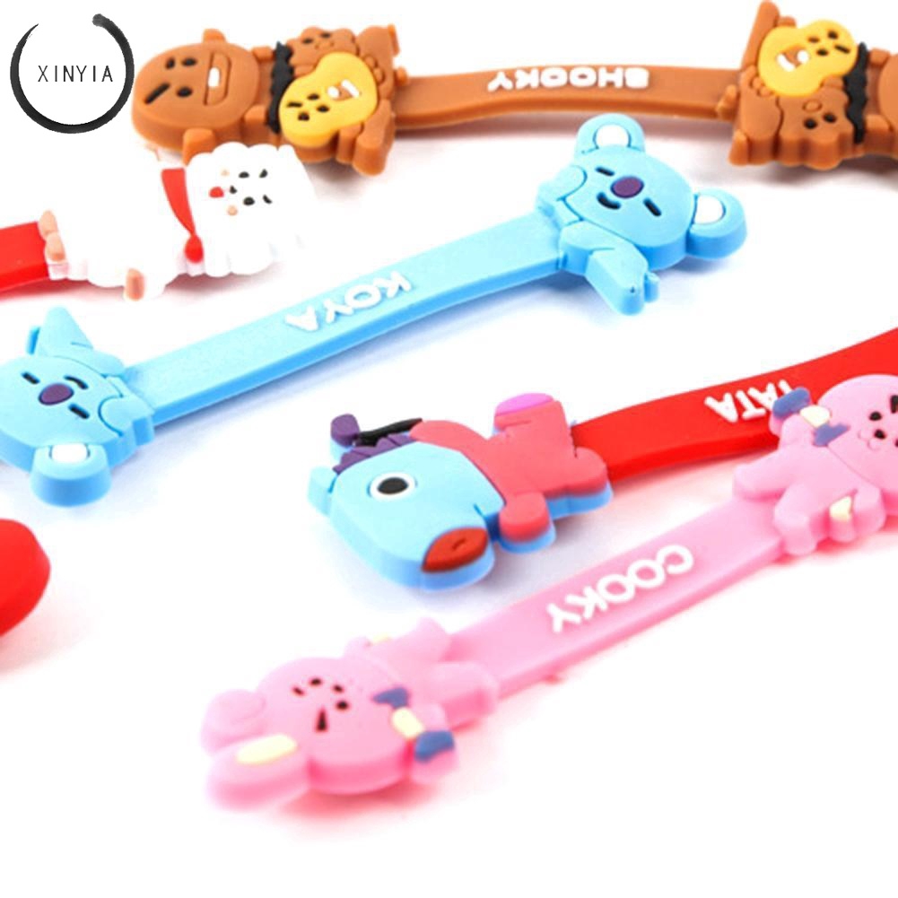 BTS bt21 Klip Penggulung Kabel Earphone Bahan Silikon