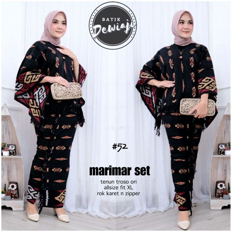 SETELAN ETNIK / MARIMAR SET / BLOUSE TENUN SET / SETELAN WANITA TENUN TROSO / BATIK DEWIAJI / PAKAIA