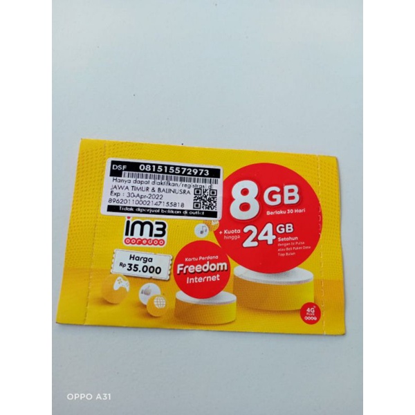 Kartu Perdana Indosat 8 gb