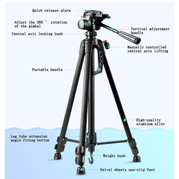 Tripod Kamera Camcorder DSLR Weifeng Original WT-3520 WT3520 3way Head