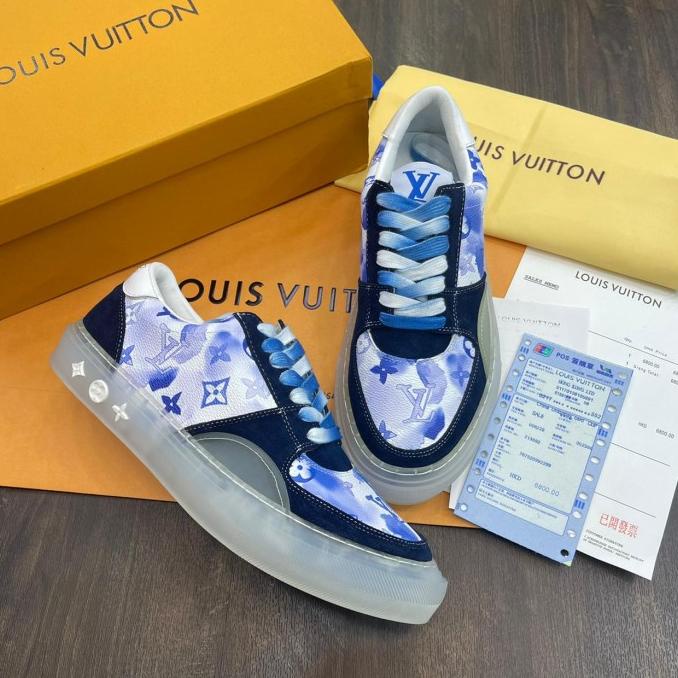 Sepatu Sneaker Sepatu Pria Lv Ollie Watercolore Mirror Laurusmart