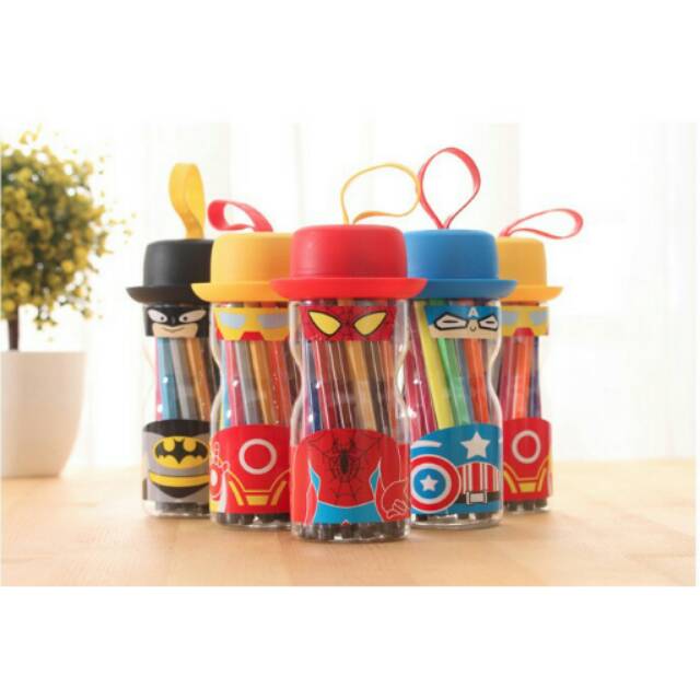 

SPIDOL WARNA SUPER HEROES 12 WARNA