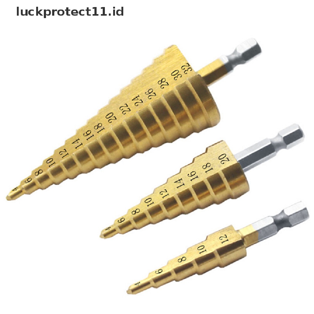 &lt; Luckprotect11.Id &gt; 4-12/20/342mm Hss Titanium Step Cone Drill Bit Pemotong Lubang