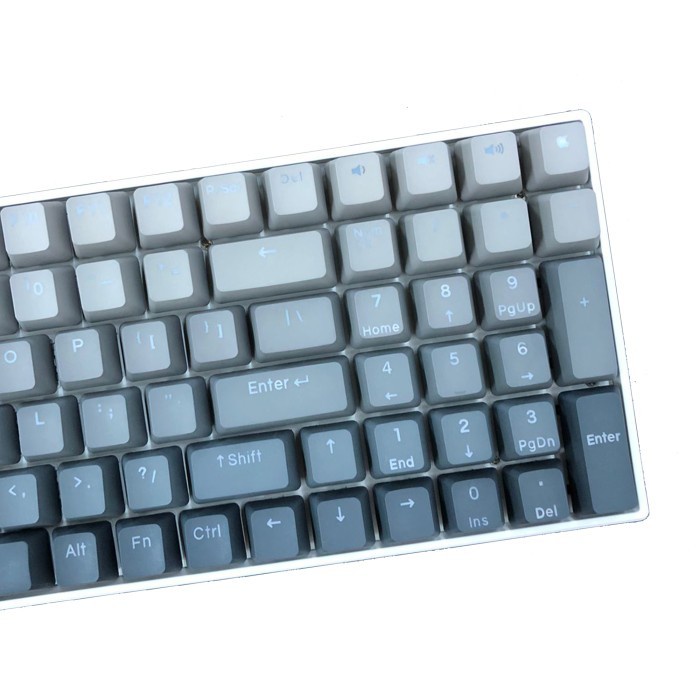 ALCHA KEYCAPS GRADIENT GREY PBT DOUBLE SHOT MECHANICAL KEYBOARD