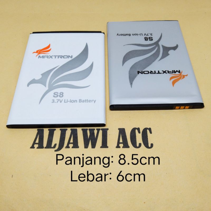 Baterai Bt Batre Battery Maxtron S8/MS8 Panjang 8.5cm Lebar 6cm