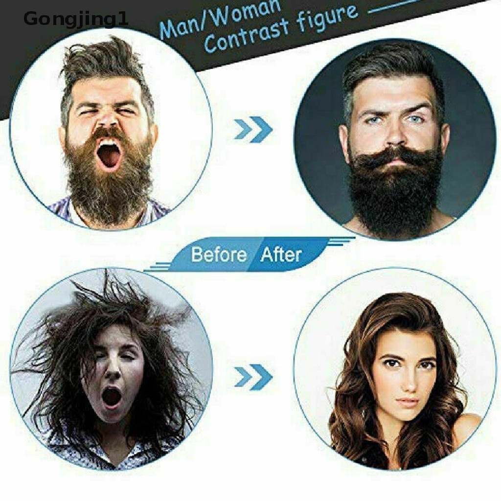 Gongjing1 Sisir Pelurus Jenggot Elektrik Cepat Panas Untuk Pria