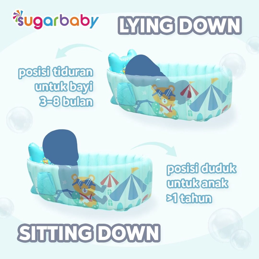 Sugar Baby 2in1 Inflatable Baby Bath Tub Kolam Bak Baskom Tiup Angin Mandi Bayi Sugarbaby